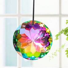 1 pezzo Pendente cristallo tondo da 30mm cattura sole, decorazione ad arcobaleno per finestre e giardino (senza corda)