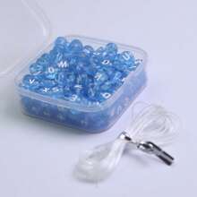 4x7mm Transparent White Letter Beads, DIY Jewelry Making Accessory, Approx. 200pcs/Box - Alphabet Beads - View 10