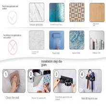 1 pieza Estante de pared para tabla de planchar ahorradora de espacio - Estante de almacenamiento de plástico PBT resistente al calor con 2 ganchos, adecuado para plancha y secador de pelo, fácil de instalar