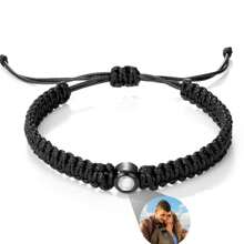 1pc Custom Couple Projection Bracelet, Stainless Steel Braided, Photo Memory, Gift For Mother's Day, Birthday, Graduation Gift, Suitable For Men Women Couples Family, Anniversary - Black Style 2 - View 13
