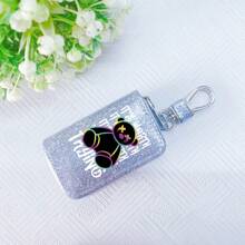 Car Key Bag Uniform Car Key Storage Bag Creative Keychain Blingbling Car Key Protector Secure Zipper Closure Protector Stylish Waist Pocket Car Key Protector Unisex For Women Mini Wallet,1pc Black & Gold PU Leather Car Key Case - Multicolor - View 75