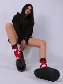 LUOFU Women's Fashion Outdoor Slippers, Thick Sole Indoor Waterproof Anti-Slip Casual Home Slippers, Summer Beach - Black - View 10