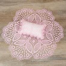 Newborn Baby Photography Props Crochet Baby Wrap Mat With Lace And Posing Pillow Sets Baby Photoshoot Accessories Baby Shower Easter Gift Things For Girls/Boys