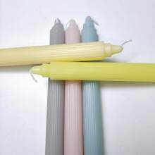 4 件装多色 10 英寸和 8 英寸条纹蜡烛棒，无烟无味，燃烧时间长，创意蜡烛，祈祷蜡烛，适用于家居装饰、节日、生日派对、婚礼、浪漫烛光晚餐、夏季蜡烛季、放松蜡烛、石蜡蜡烛、女性礼品蜡烛 - 彩色 - 查看 8