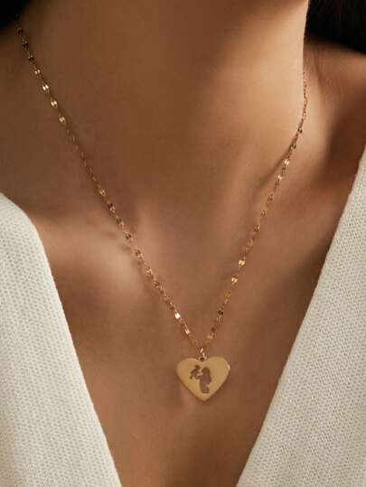 TONSI 1 pieza Cadena de labios minimalista de acero inoxidable chapada en oro de 18K, regalo del Día de la Madre para mujeres, mejor regalo para mamá, esposa