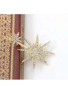 1 st. Mode Nieuwe Strass Sneeuwvlok Oorbel Hanger Oorbel, Beschermer Hexagram Enkele Accessoire, Geweldig Voor Vakantie & Verjaardagscadeaus
