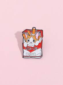 1PC Cat In Cigarette Box Enamel Pin Let's Suck Cats Cartoon Cute Animal Brooch Lapel Backpack Badge Funny Jewelry Gift For Friends - Multicolor - View 2