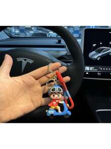 Cute Cartoon Car Keychain For Electric Vehicle - Multicolor - View 8