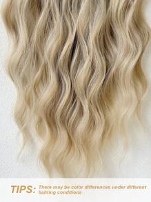 Extensiones de cabello con clips de 22 pulgadas, set de 7 piezas, extensiones de cabello sintético ondulado de agua para uso diario de mujeres y niñas