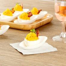 20 个/包一次性蛋形甘蔗纤维蘸料碗，3 英寸商用酱汁盘，适用于婚礼、派对、生日、户外露营、烧烤 - 白色 - 查看 2