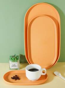 Bandeja ovalada de plástico para tazas de té, aperitivos, uso doméstico
