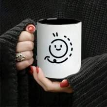 [Mok met ster en zon] 1 stuk creatieve en unieke keramische koffiekopjes, ideaal voor sap, melk, koffie - perfect verjaardags- en vakantiecadeau voor familie, cadeau voor hem, grappige mok, geschikt voor kantoormiddagthee, koffiekopje, geschikt voor thuisontbijt, melkkopje, beker voor koude dranken, mok, waterkopje, melktheekopje, bierkopje, herbruikbaar keramisch materiaal, ook geschikt voor creatieve feestcadeaus.