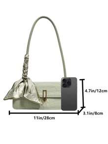 Neuer einfarbiger PU Schal-Beutel mit Reißverschluss-Innenfutter, modischer und vielseitiger französischer Achselbeutel, Damen Baguette-Tasche geeignet für tägliche Ausgänge von Damen, Einkaufspartys, Freundinnen, Weihnachts- und Valentinstaggeschenke