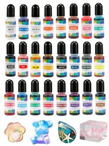 10ml Crystal Resin Epoxy Pigment, 3D Tie Dye Art Color Fluid Pigment For Epoxy Resin/UV Glue Crafts Making