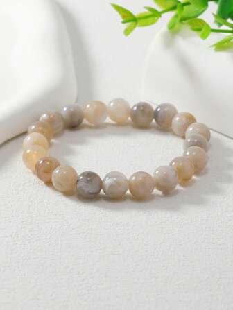 1 Stück 1cm blaues gemusterter Stein Damen Armband, geeignet für den täglichen Gebrauch, Boho-Stil Urlaubsfeeling, elegantes Damen Accessoire, ideal als Geschenk für Liebe