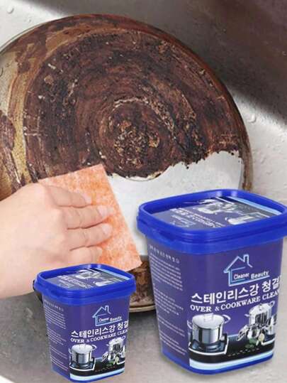 DeTODO Set 2 Piezas Pasta De Limpieza Para Utensilios De Cocina De Esmalte/Porcelana/Acero Inoxidable. Removedor De Manchas De Grasa Y Óxido De Uso Múltiple 500 g