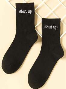 1/3/5 Pairs Mid-Calf Socks In Black And White, Suitable For All Seasons, - Multicolor - View 2