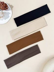 4pcs/Set Women's Versatile Super Absorbent Sweatband, Suitable For Sports Wear, Gym, Fitness, Running, Yoga, Daily Outfit Decoration