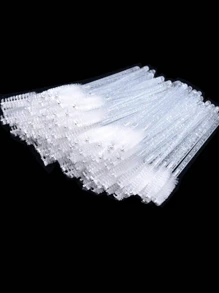300pcs/100pcs/50pcs/10pcs Crystal Disposable Eyeliner Brushes - For Eyelash Extension, Mascara Application, Makeup Brushes (6 Mixed Colors)