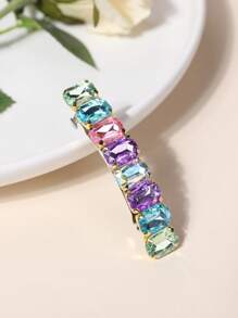 1pc Random Color Rhinestone Simple Fashion Versatile Spring Hair Clip, School Stuff, Looks Of Party