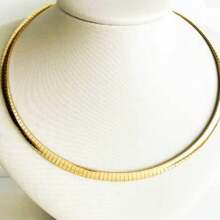 Stainless Steel Hoop Choker Semi-Rigid Hoop Chic Necklace With Impeccable Fit On The Neck - 金的 - 查看 2