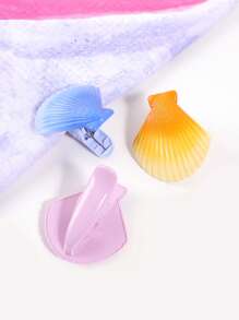 1 pièce Pince à vêtements de plage en forme de coquillage créative, pinces de rangement de vêtements de mode dans différentes couleurs au choix, articles essentiels pour la maison et les voyages