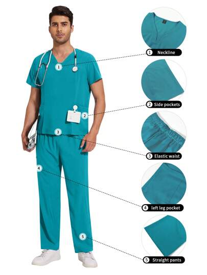 Surgical Uniforms Men Scrubs Nursing Sets Tops+Pants Suit Murse Scrubs Uniform Beauty Salon Work Clothes Hospital Scrubs Sets