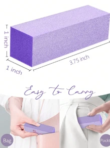 10 Pieces,5 Pieces, 1 Piece Of Nail Buffer Block, Medium/Fine Sand 100/180 Acrylic Nail Gel Polishing Buffer Pad, 3-Way Professional Pedicure Buffer Kit(Pink/Purple)