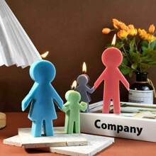 1 قالب عائلي من السيليكون -تصميم يد باليد DIY، مناسب للديكور المكتبي، صناعة الشموع، عطر السيارة، وصناعة الجبس، قابل لإعادة الاستخدام'