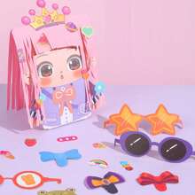1set Hairstyle Design Crafts Kit, Creative Paper Doll Hair Accessories Arts And Crafts,DIY Hair Stylist Toys Arts & Crafts Kit