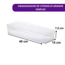 Monte sua Gaveta Organizador Modular em Acrílico Diversos Tamanhos para Utensílios de Cozinha Talheres - Branco - Visão 5