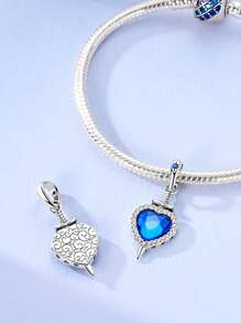 STYFNE 1pc Valentine's 2025 New Heart Pendant In Blue, Pink, Green, Black Color Series, Suitable For Women Bracelet DIY, Jewelry, Daily Small Gift