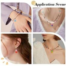 10/30/60pcs Multi-Color Resin Animal Bear Ombre Pendant, Candy Shaped Pendant Charm For DIY Bracelets Necklaces Earrings Keychains Jewelry Making - Bear - View 5