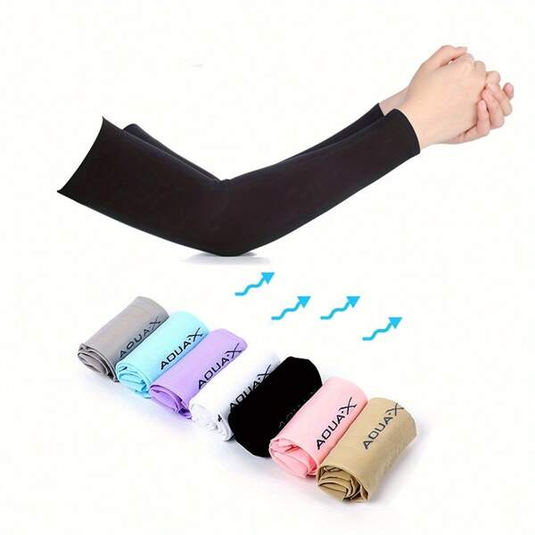 Dehnbare UV-Schutz Armstulpen, hergestellt aus Nylon-Eisstoff, geeignet für Autofahren, Angeln, Laufen und Outdoor-Aktivitäten, zufällige Farbe