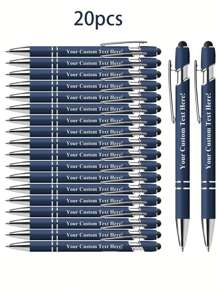 20 件/50 件套激光雕刻名称伸缩金属圆珠笔套件，具有可扩展设计和手写笔带，适用于办公室、学校、日记和艺术项目，个性化定制名称/徽标/日期 - 彩色 - 查看 14