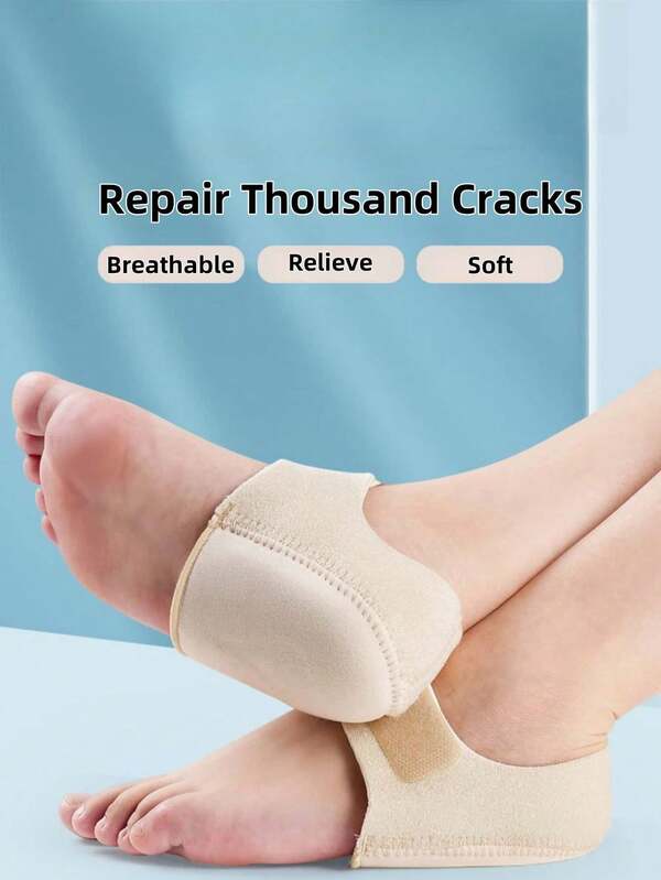 1 Pair Of Silicone Anti Wear Heel Pads, Adjustable Straps That Do Not Slip Off, Anti Crack Silicone Cushioning Heel Covers, Heel Protectors For Sports And Casual Shoes