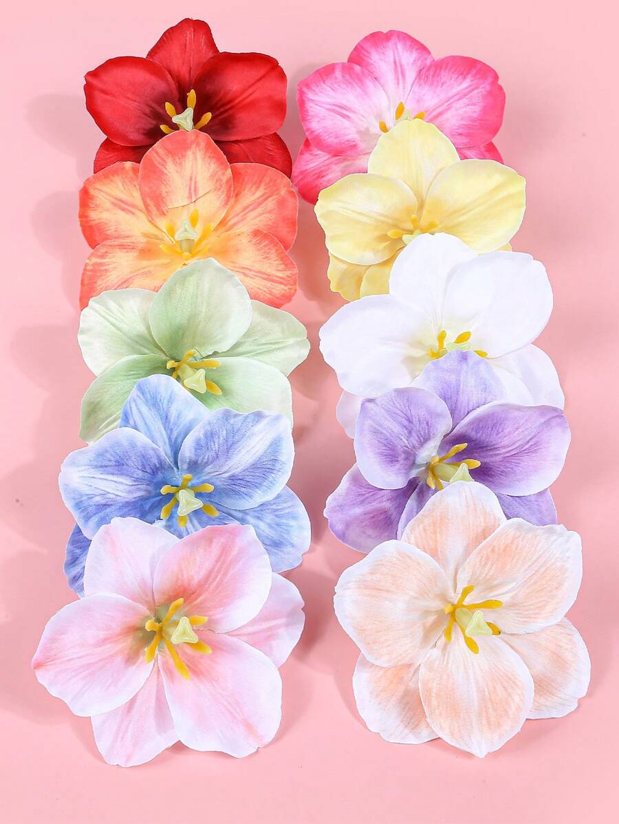 1/10 cái/Bộ Kẹp tóc hoa giả cho bé gái lớn, kẹp tóc thanh lịch và ngọt ngào, phụ kiện tóc mùa xuân và mùa hè cho kỳ nghỉ bên bờ biển - kẹp - Xem 1