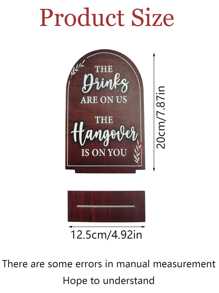 1 Piece / Wooden Wedding Bar Sign With Stand - Rustic Table Signs For Wedding Decorations, Wooden Wedding Signs For Birthday Parties And Receptions Anniversary Decoration Gifts Graduation Birthday Decorations Party Decorations Bachelorette - Rust Brown - View 5