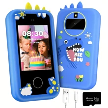 儿童智能手机玩具，64GB 存储卡，读卡器，双摄像头，1080P 高清，48MP，防摔设计，儿童生日礼物首选 - 彩色 - 查看 11