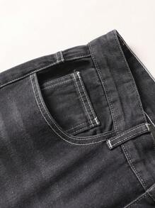 HEHCN Men's Relaxed Fit Distressed Vintage Washed Gray Straight Leg Casual Jeans, Wide Leg Pants, Suitable Gift For Husband/Boyfriend