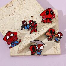 Disney 1/5 Pcs Cute Cartoon Character Brooch Set Creative Bundling Spider Man Deadpool Enamel Pin Backpack Clothing Jewelry Metal Badge Accessories Gifts For Friends