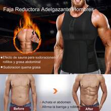 Men Neoprene Waist Trainer Sauna Suit Shirt Gym & Exercise Compression Vest Sweat-Boosting Workout Tank Top Trimmer Body Shaper