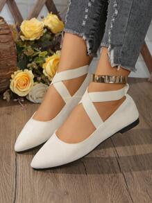 Zapatos de mujer: Bailarinas de punta negras clásicas de moda, zapatos planos antideslizantes para exterior, zapatillas planas de punta, mocasines, bailarinas, bailarinas con lentejuelas y brillo, bailarinas con banda elástica cruzada, bailarinas de bajo empeine, bailarinas con estampado de leopardo. Adecuados para fiestas, escuela, uso diario, fitness al aire libre, senderismo. - Chantilly - Ver 6