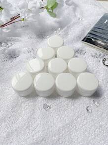 10 stuks/set 10g capaciteit zachte zalfdoos, cosmetische navulbare fles, gezichtscrème-etui, draagbare witte gezichtsmaskerfles, plastic bodylotionpotten