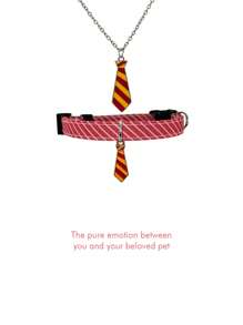 2 件主人与宠物配套套装，时尚领带和项圈，适合猫/狗，男女通用项链，适合日常佩戴、节日和派对 - 領帶項鍊 - 查看 17