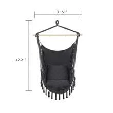 SYMCAVE Pillow Tassel Hanging Chair Gray - Grey - View 3