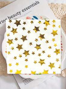 20 件铝箔星形图案一次性派对餐巾