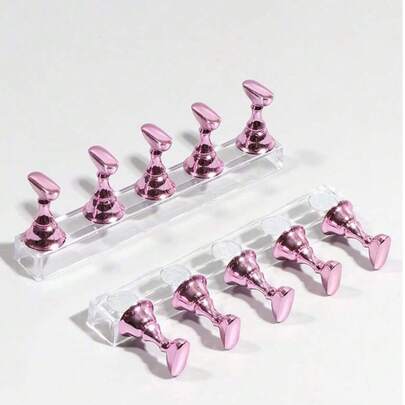 1pc Giá đỡ móng tay acrylic từ tính Giá trưng bày thực hành giả Tổ chức trưng bày Kệ làm móng tay