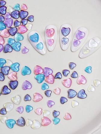 120 件花瓣花朵指甲饰物，带水钻和人造珍珠，花卉美甲配件，DIY 艺术用品，适合女士和女孩的美甲饰品，指甲，美甲宝石