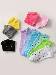 10 Pairs/20 Pairs Random Color Women Short Socks, Fashionable Colorful Breathable Comfortable Short Socks
